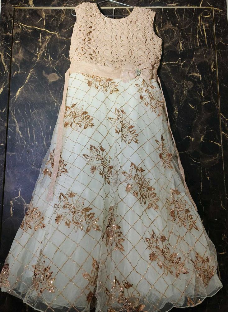Elegant Cream &amp; pink gown.