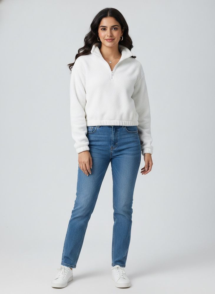 Cozy White Fleece Pullover