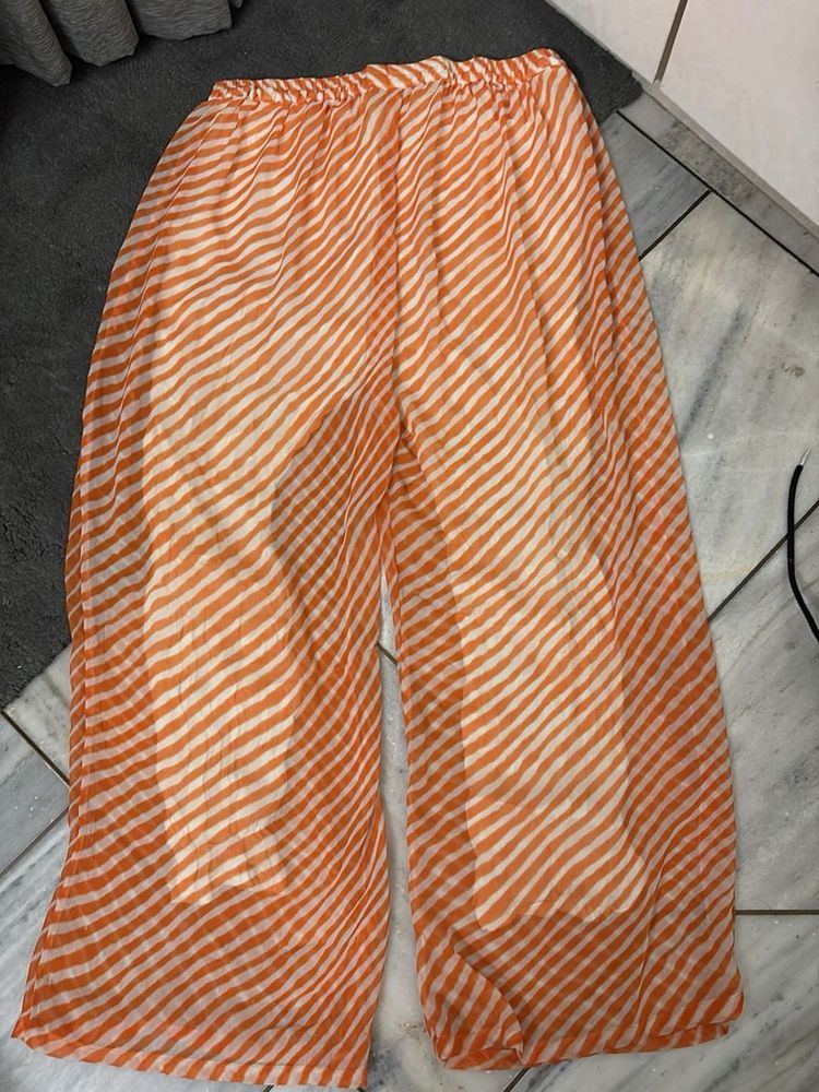 Orange Striped Palazzo Pants