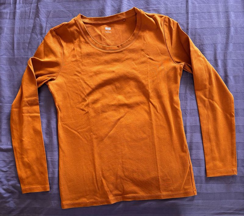 Comfortable Orange Long Sleeve Top