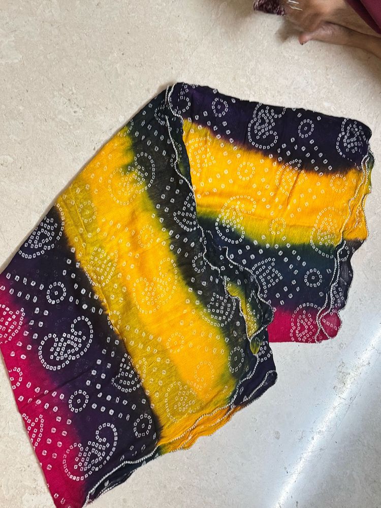 Multicolor Bandhani Navratri Dupatta
