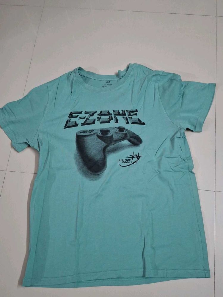 Aqua T-Shirt with Game Controller Graphic