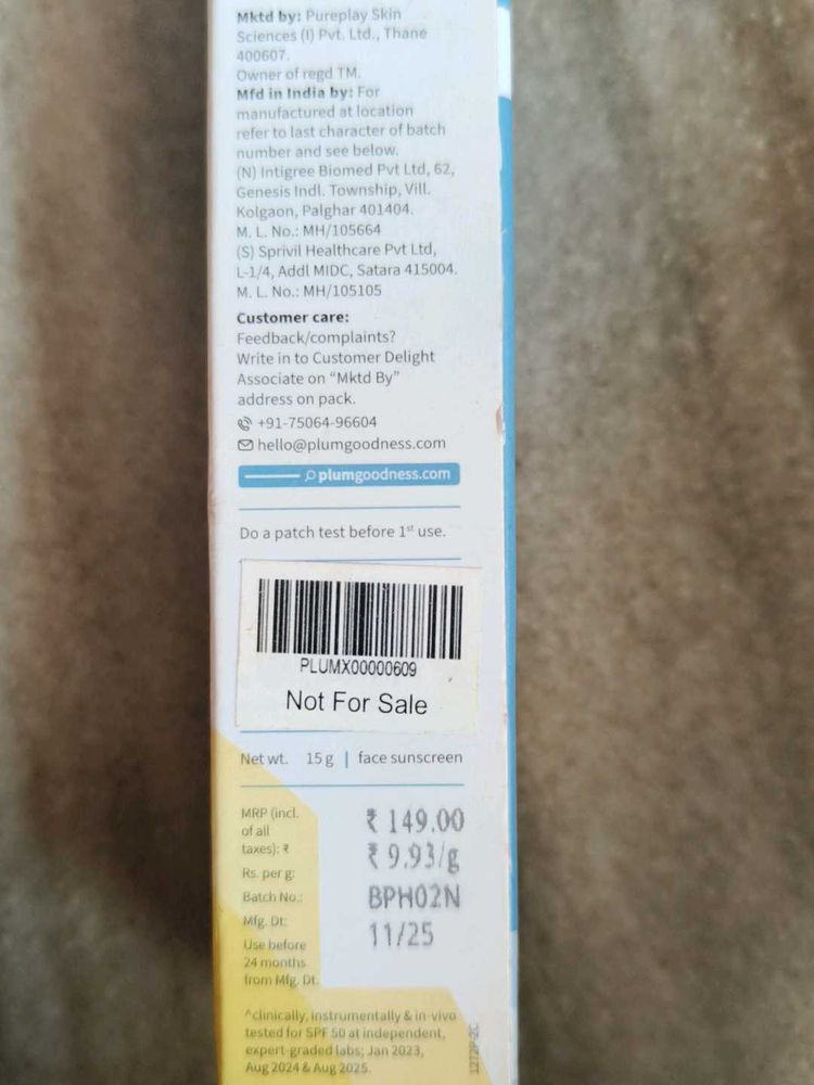 Plum Niacinamide Hybrid Sunscreen SPF 50
