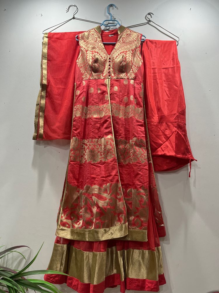 Pure Banarsi Anarkali Suit Set