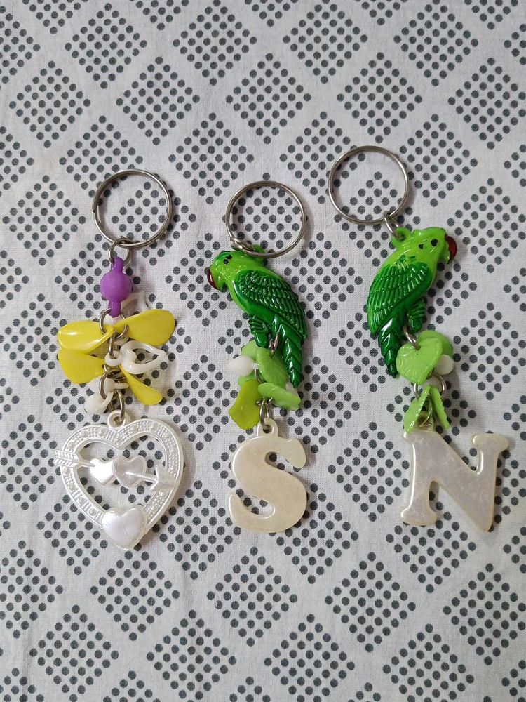 Charming Parrot &amp; Initial Keychains