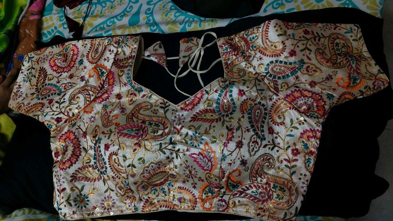 multicolour silk blouse