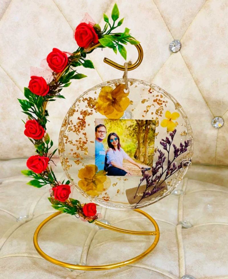 Floral Resin Photo Frame