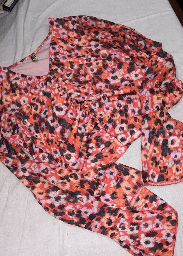 Vibrant Leopard Print girly top