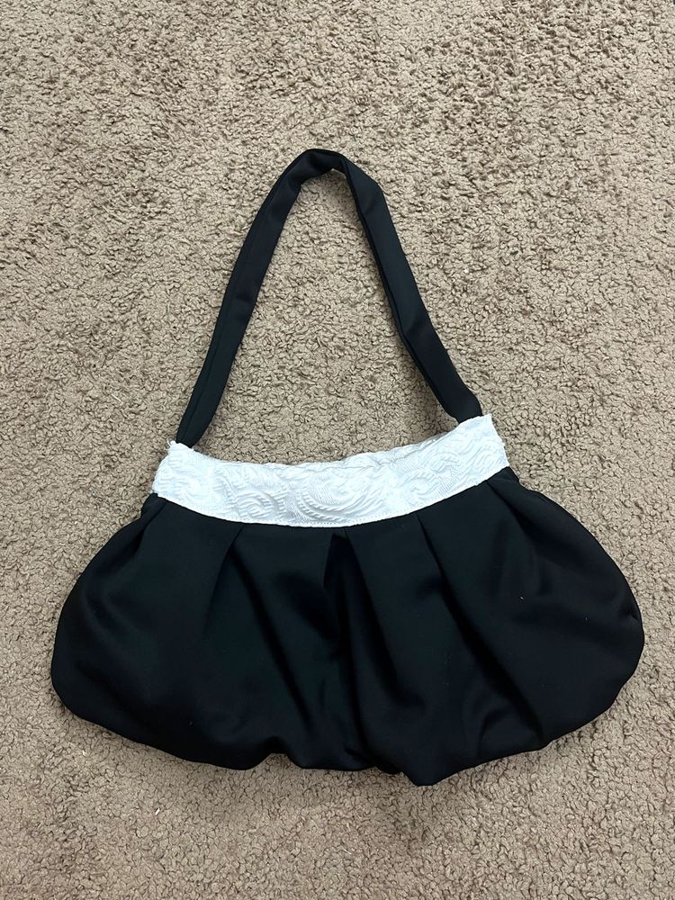 Elegant Black &amp; White Clutch Bag