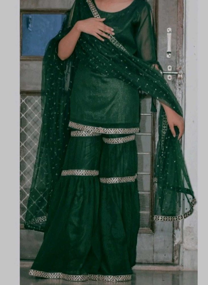 Green Garara - Kurta Set