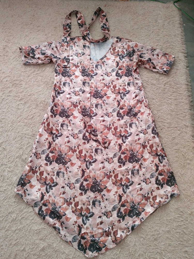 Floral Print Cold Shoulder Dress