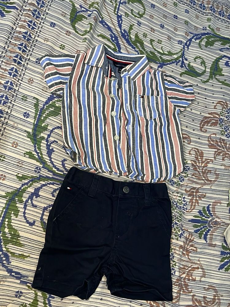 Tommy Hilfiger Striped Shirt &amp; Shorts Set