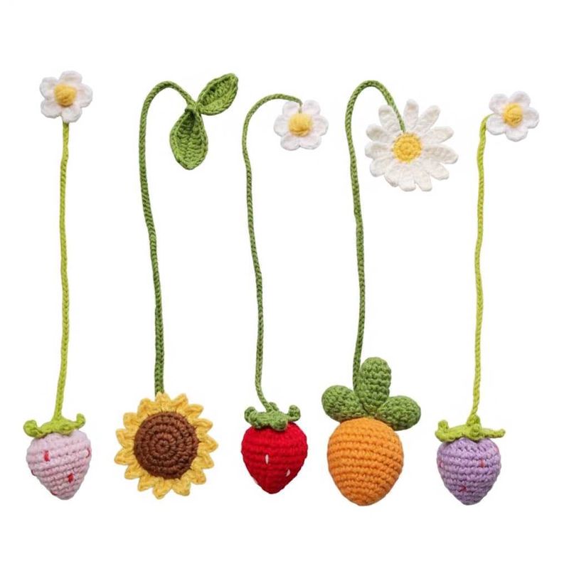 Handmade Crochet Fruit &amp; Flower Bookmarks(1p)