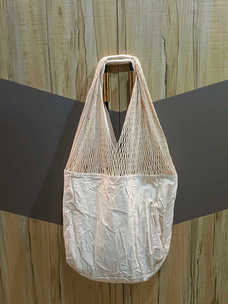 Chic Mesh and Cotton Tote Bag