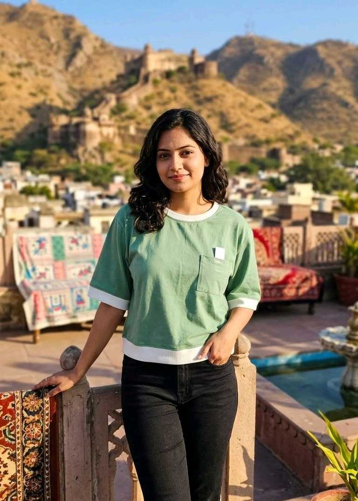 Casual Green Cropped Top