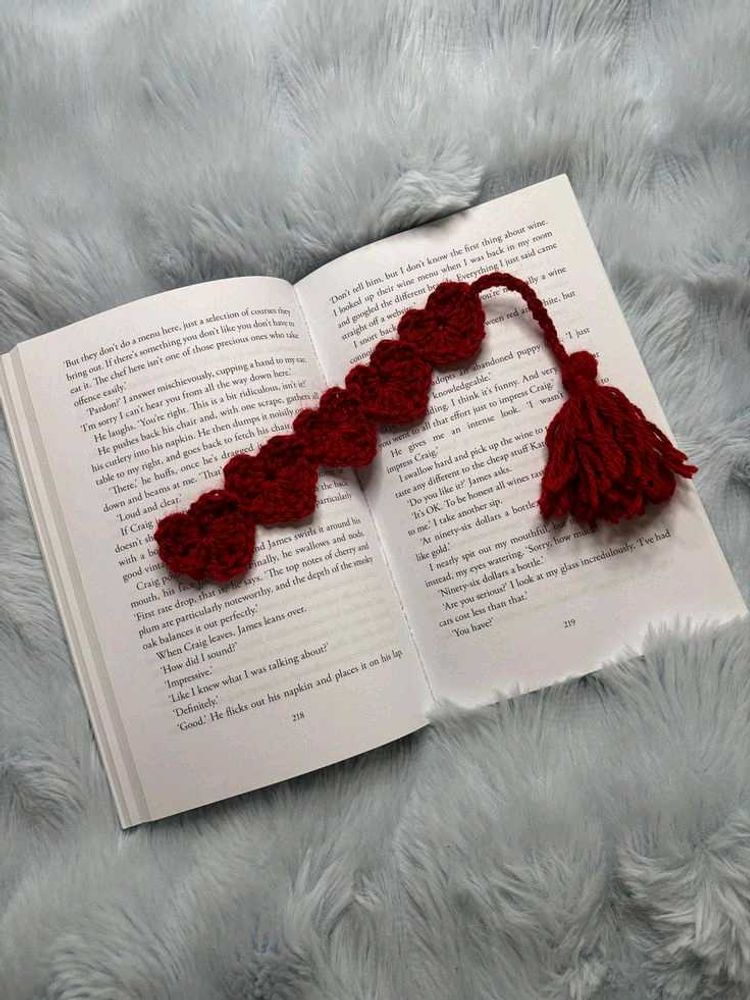 Crochet Heart Bookmark