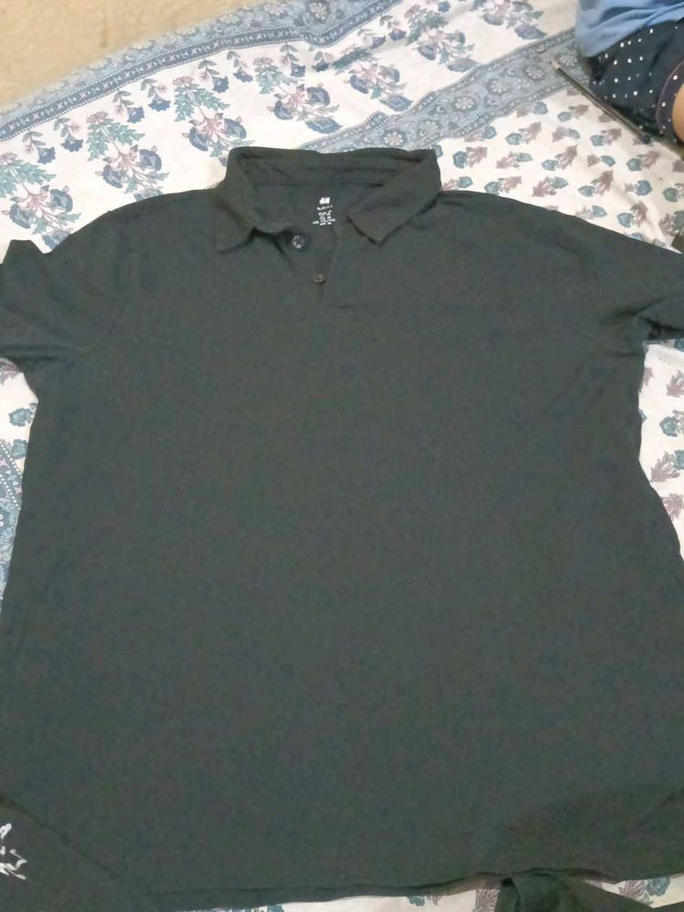 Men's Dark Grey Polo T-Shirt