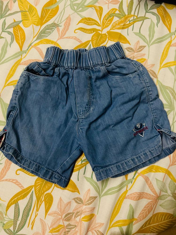 Unisex Blue Denim Shorts