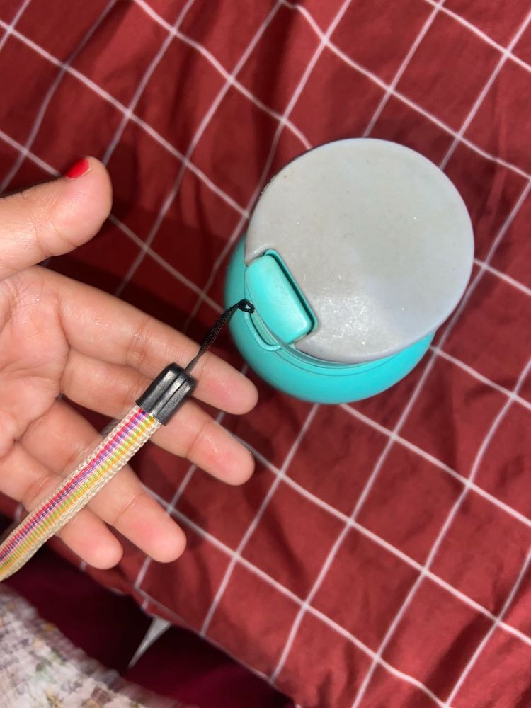 Cute Teal Water Bottle with Strap