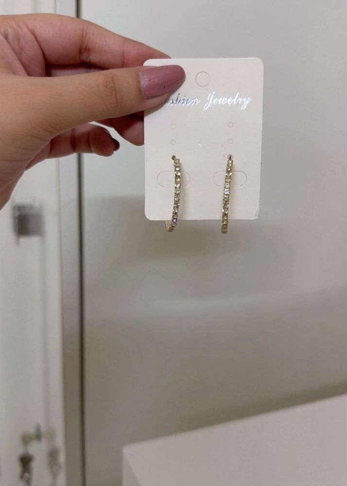 Sparkling Golden Hoop Earrings