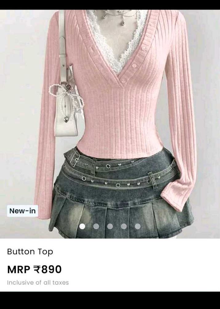 Cute Pink Button Down Top