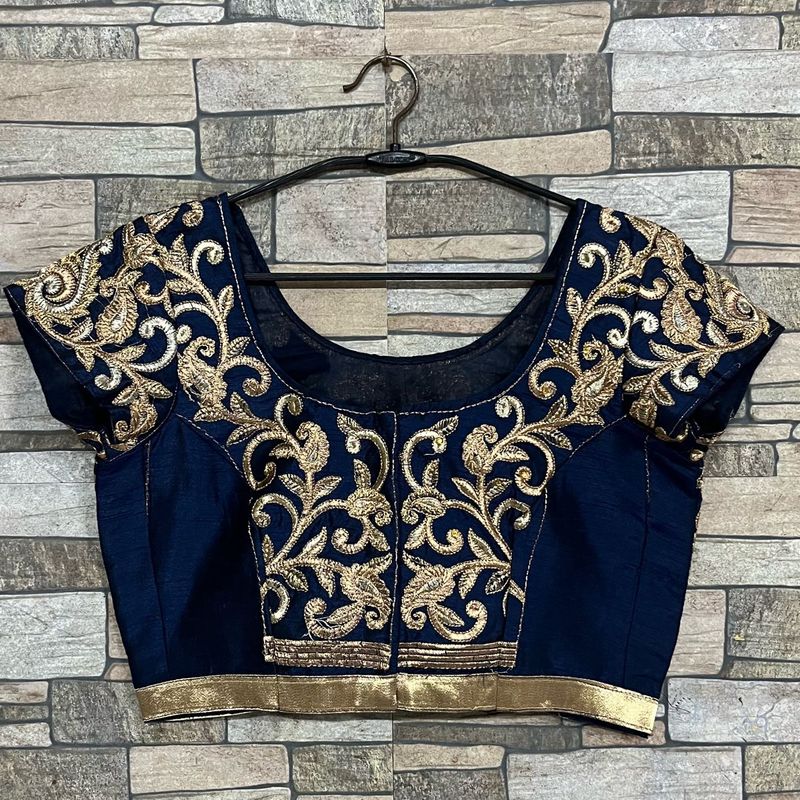 Embroidered navy Blue Blouse fix price