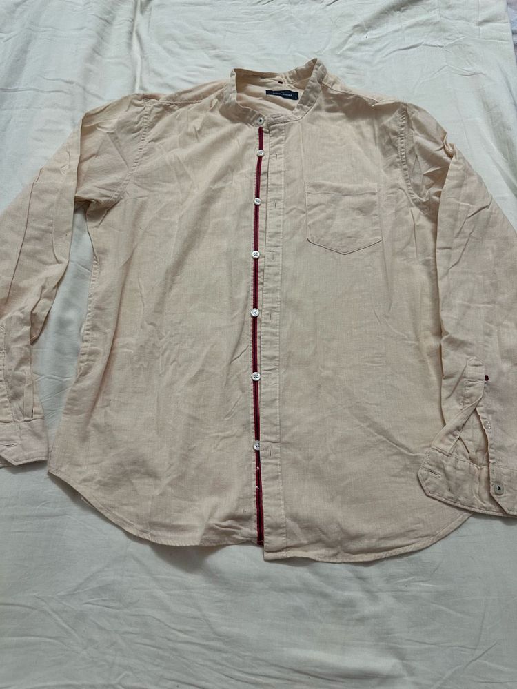 Casual Band Collar Shirt