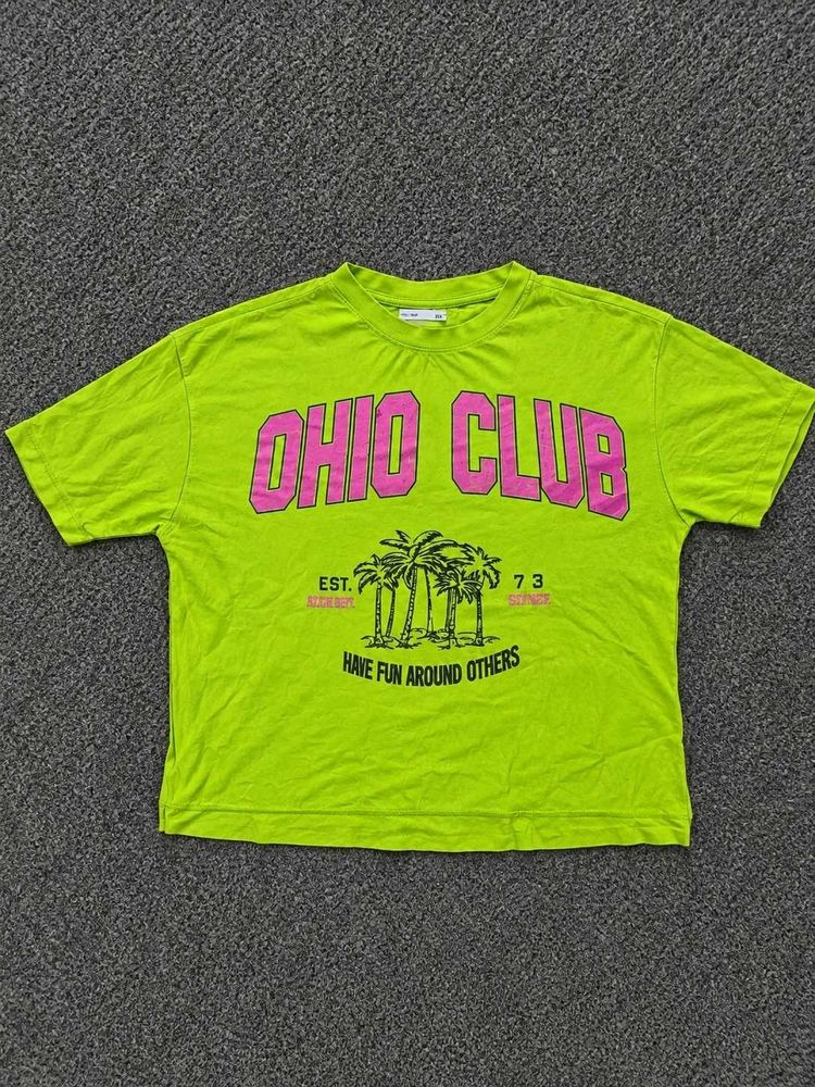 Neon Green Ohio Club Graphic T-Shirt