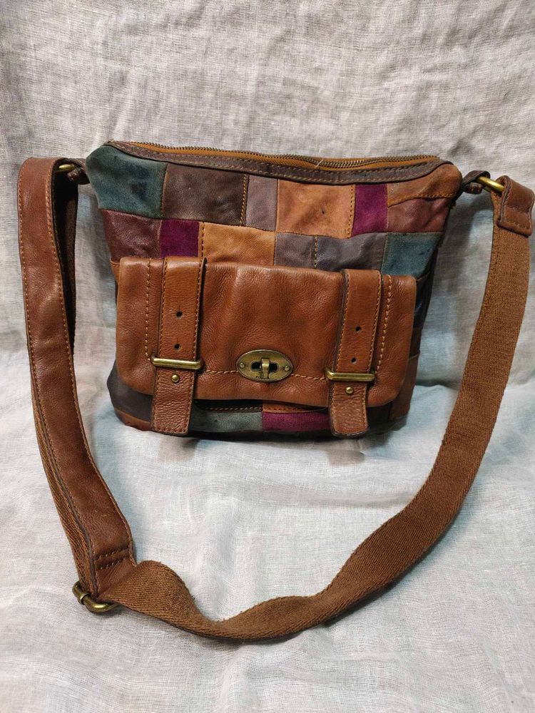 Fossil Boho Patchwork Leather Bag