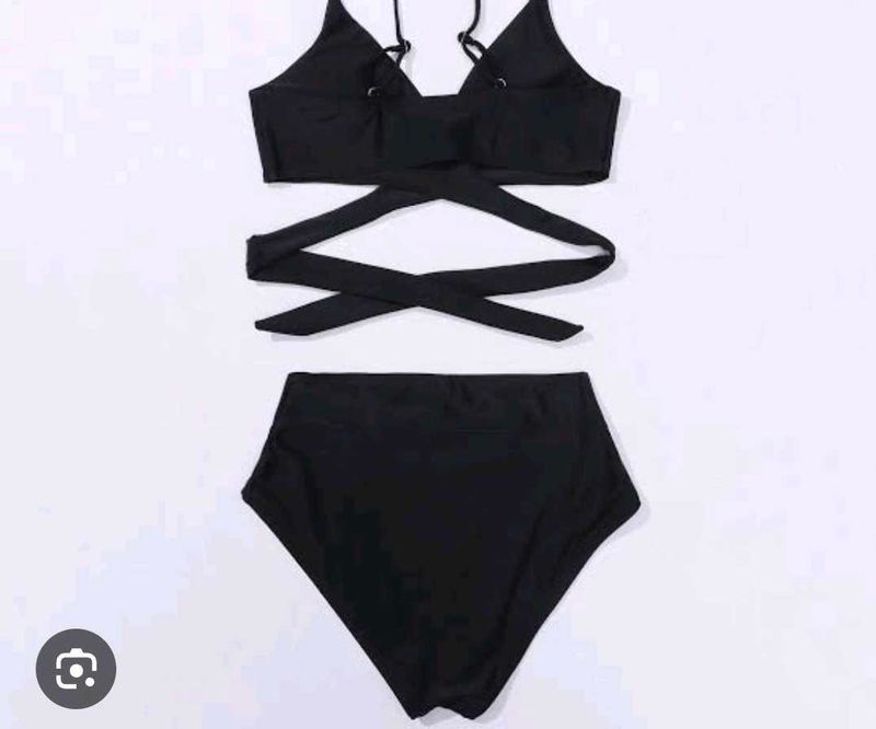 Chic Black Criss-Cross Bikini Set