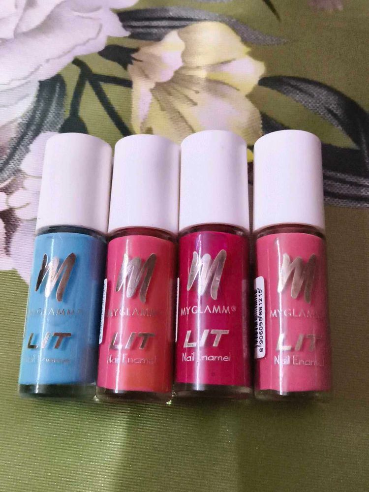 myglamm lit pack of 4 nail polish