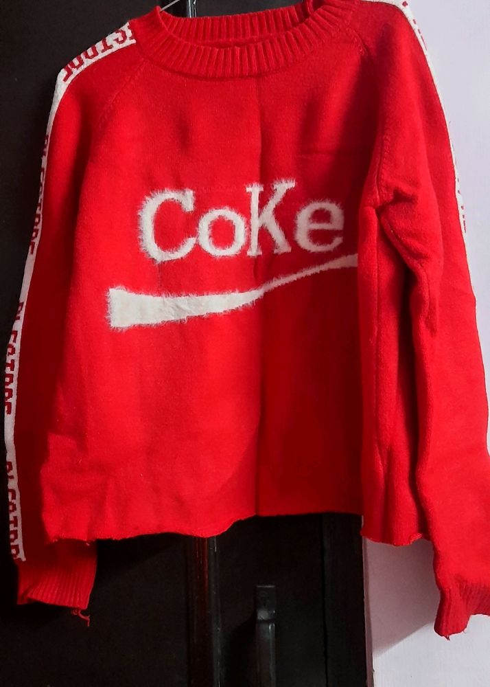 Coca Cola Coke Red Crop Sweater