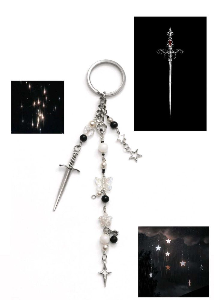 Sword &amp; Star Charm Keychain