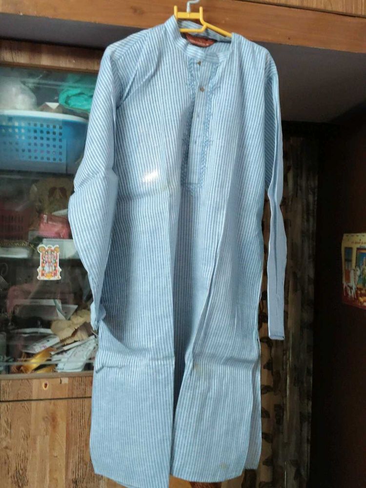 Striped Light Blue Kurta