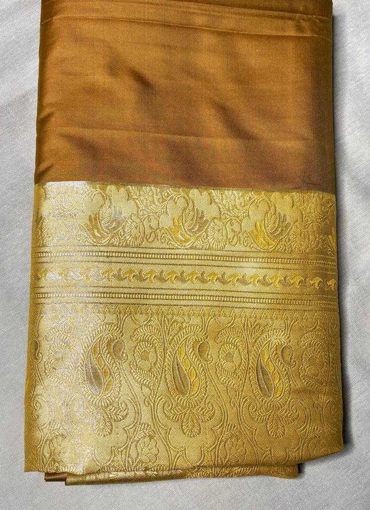 Pastel Mustard Golden Silk Saree