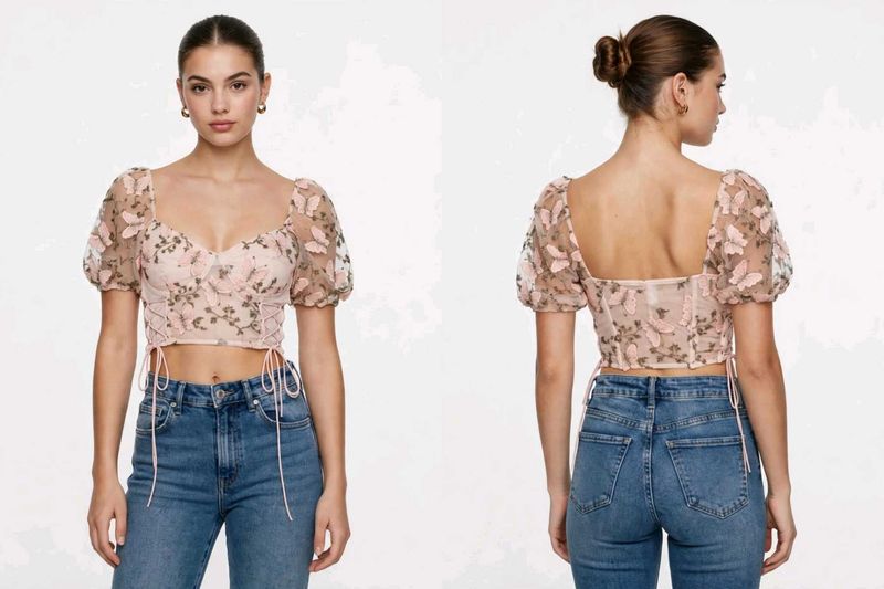 Delicate Floral Embroidered Bra