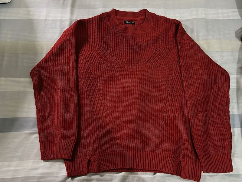 Cozy Red Knit Sweater