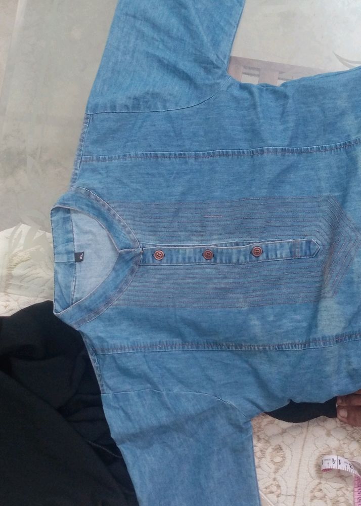 Denim Kurta For Fat Women