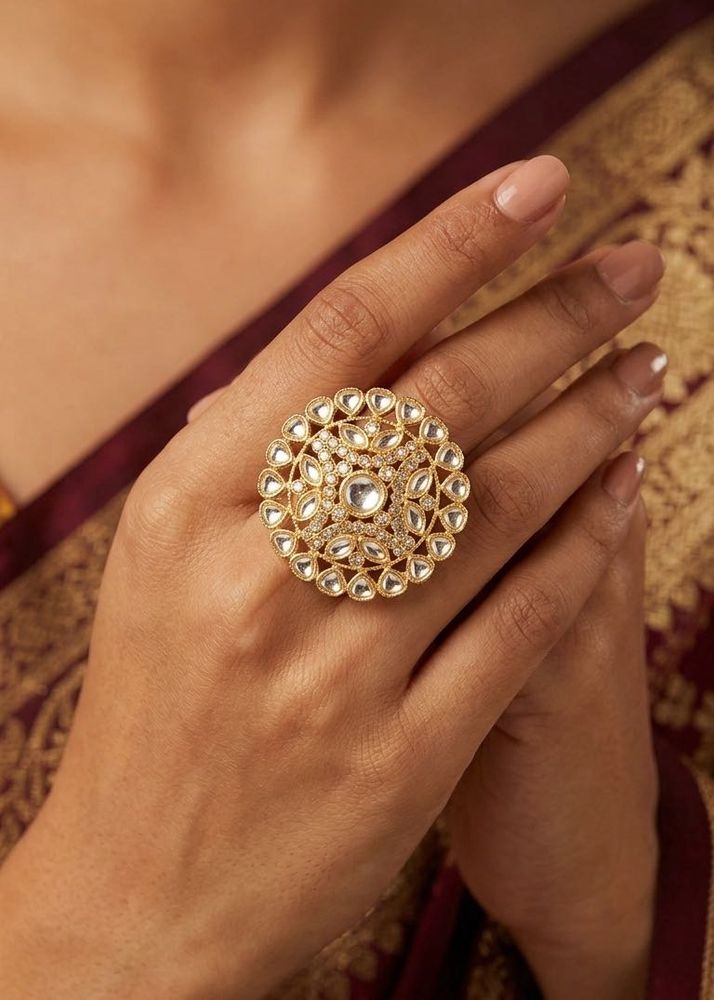 New Elegant Kundan Ring