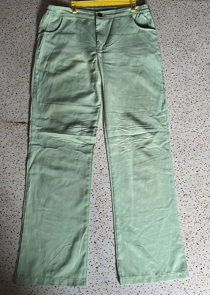 Mint Green Wide Leg Trousers