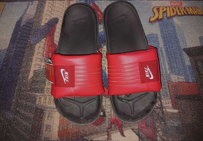 Nike Red &amp; Black Slide Sandals