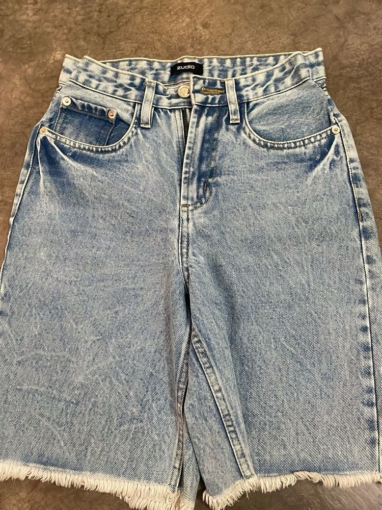Vintage Wash Denim Shorts
