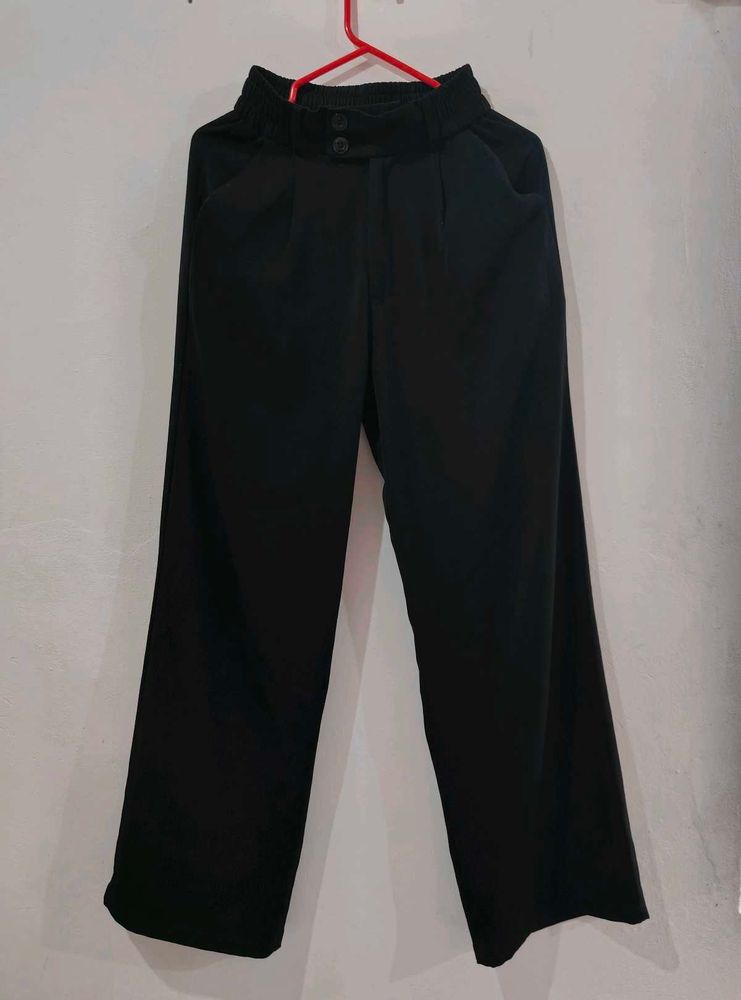 OFF DUTY BUTTON UP PLEATED HIGH WAIST PANTS