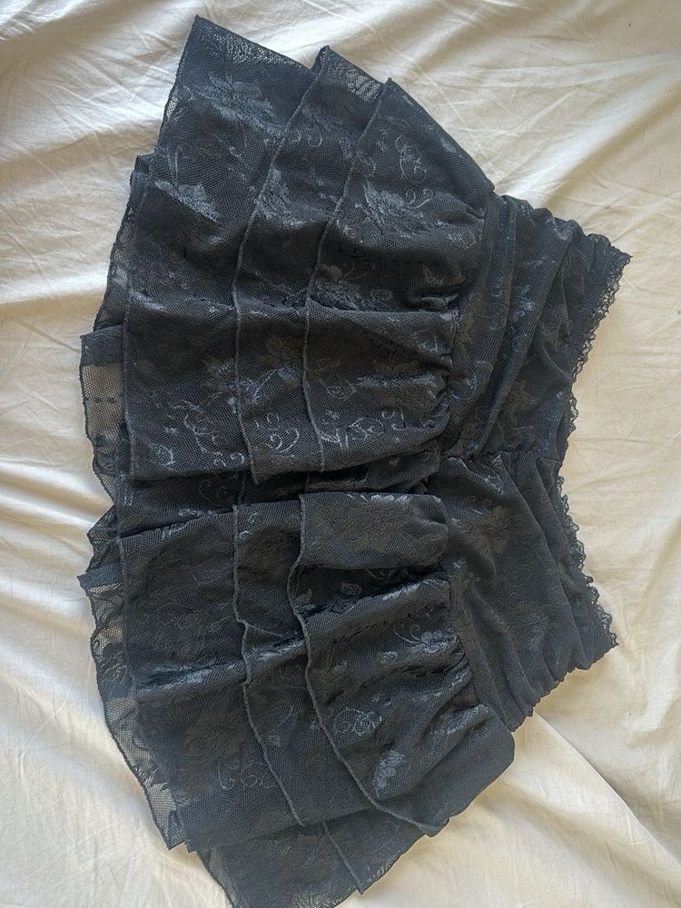 Black Ruffled Ethnic Skirt