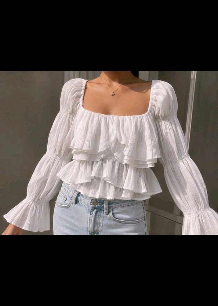 Combo pack White Ruffled Tops