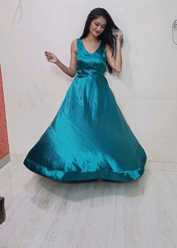 Rama Green Satin Dress