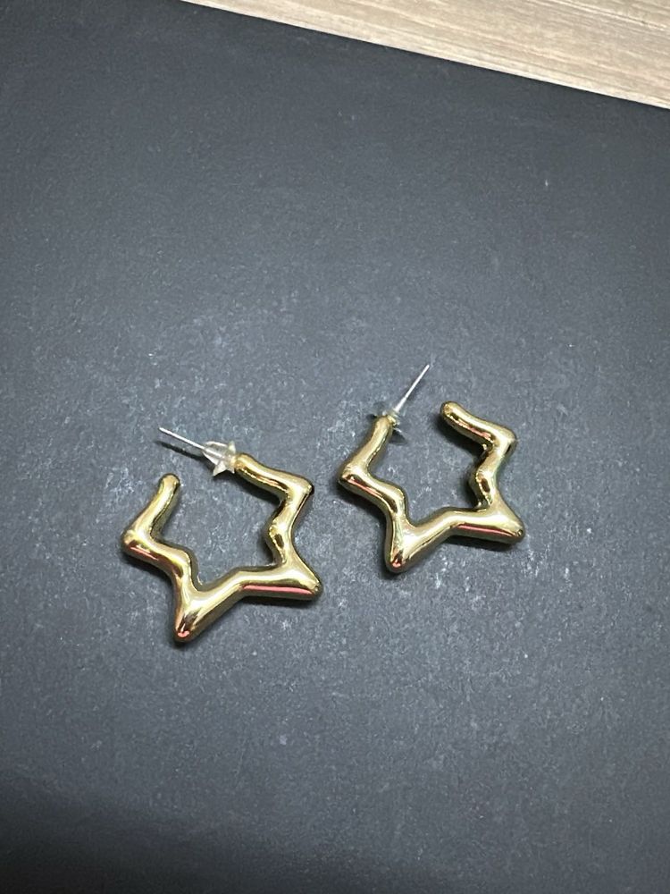 Golden Star Hoop Earrings