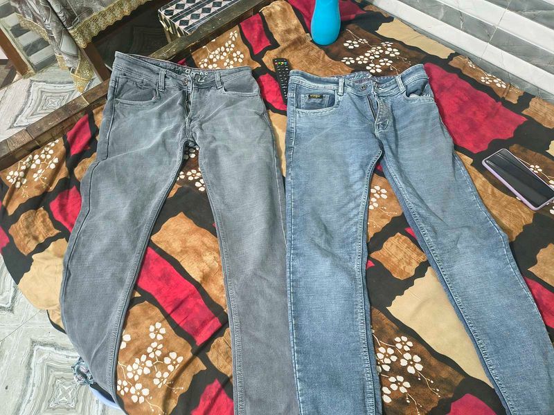 Men's Jeans - Grey &amp; Blue Wash combo of 2 used twi