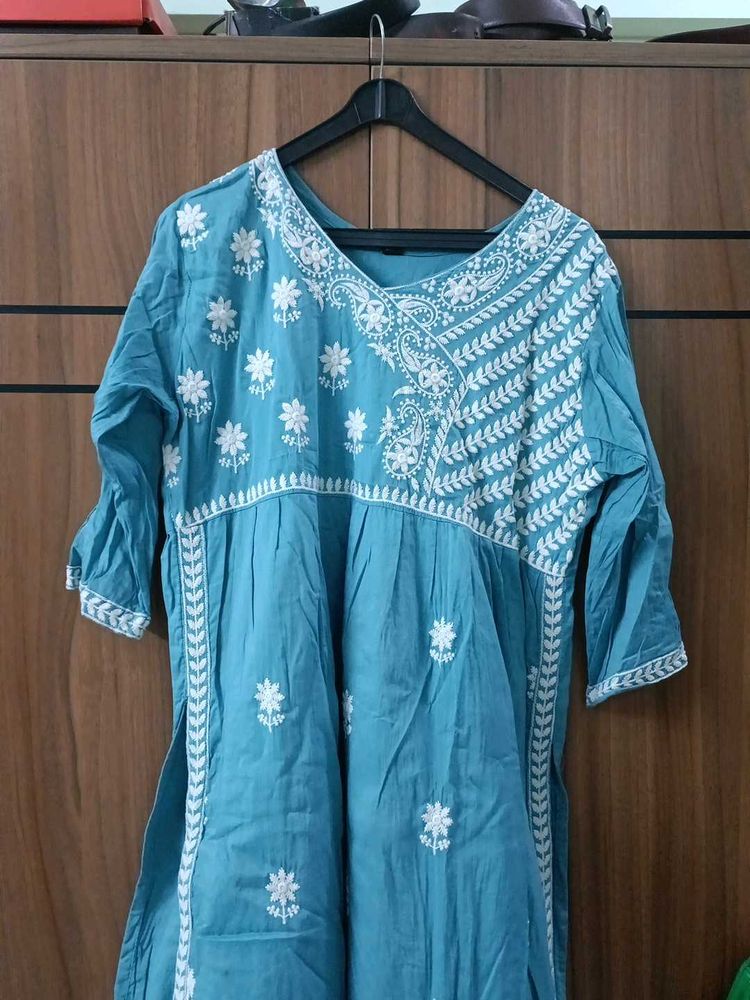 Blue chikankari Kurta