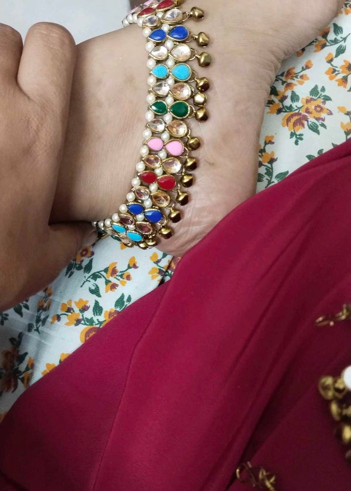 Ethnic Anklets with Stones &amp; Bells